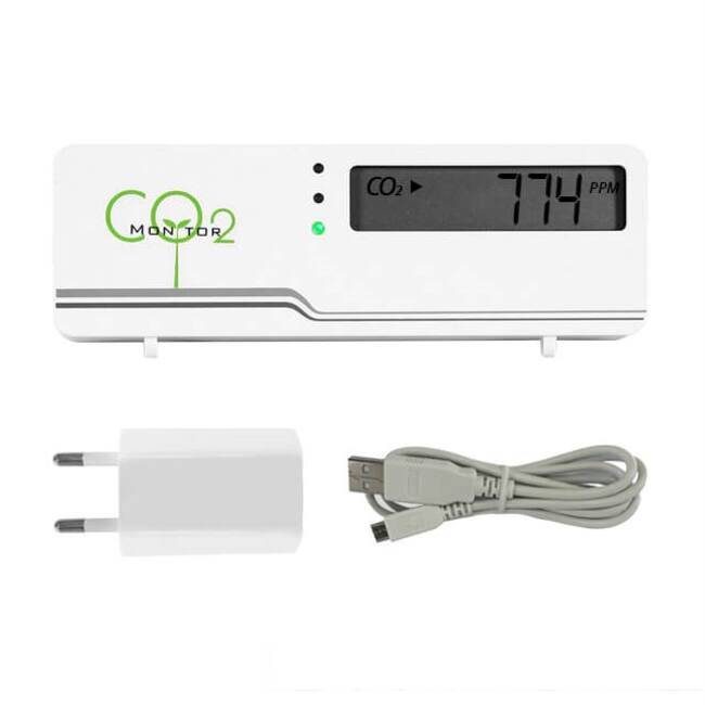 CO2 meter – air indicator compact including temperature display + plug